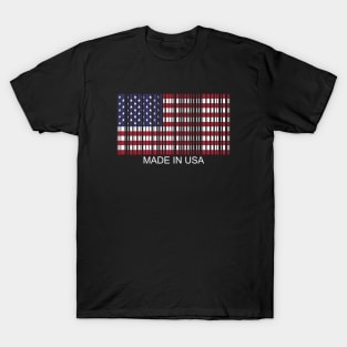 independence day barcode USA flag made in USA T-Shirt